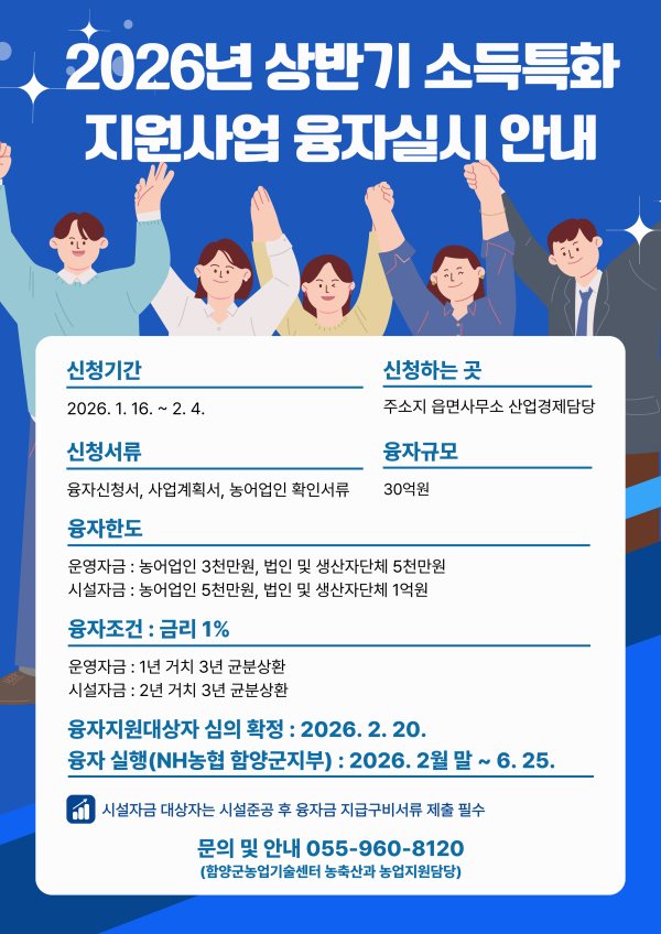 함양군, 소득특화지원사업 융자 2월 ...