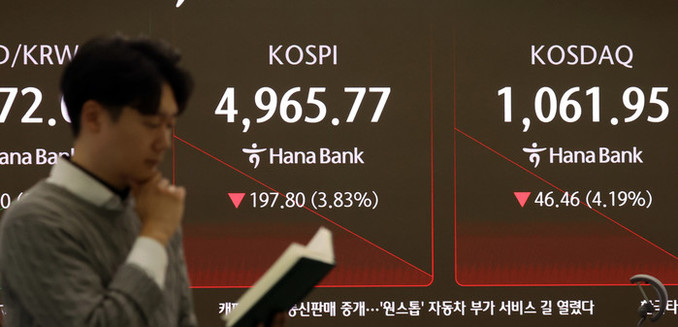 '숨고르기' 코스피 나흘만에 5000 붕괴… 매도 사이드카 발동