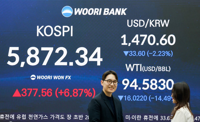 '2주 중동 휴전' 소식에 증시 폭등… 코스피 6000선 가시권