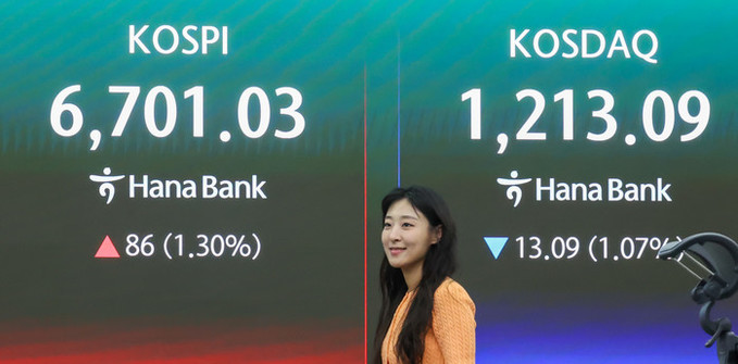 코스피, 장중 6700선 돌파... SK하이닉스, 상승 출발 '130만닉스'