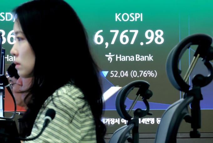 코스피 하락 출발 6700선… 외국인·기관 순매도 행렬