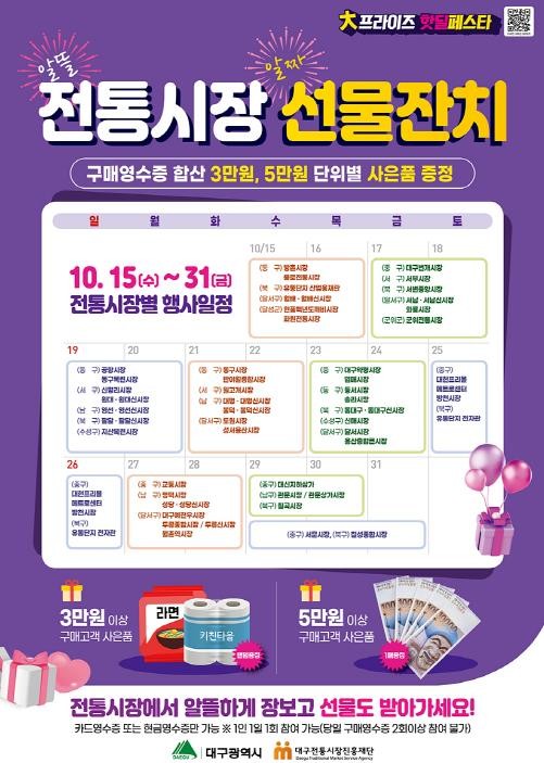 대구시, 전통시장 특별 사은행사 개최...
